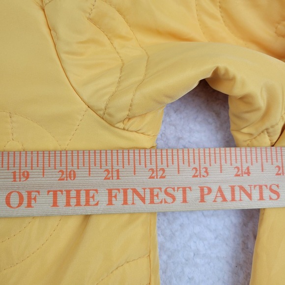 Navy Yard Jacket Mens Small Yellow Quilted Workwear Smiley Face Puffer Polyester - Picture 3 of 8
